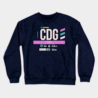 Paris (CDG) Airport Code Baggage Tag D Crewneck Sweatshirt